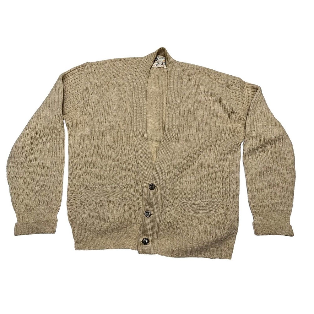 Vintage Brentwood Mirapaca Fine Wool Button Cardigan Sweater L VTG grunge